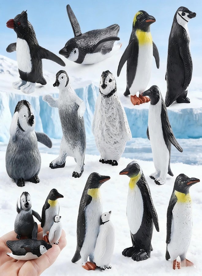 HYSTYLE 19 Pcs Tiny Penguin Figurines Set, Plastic Miniature Small Penguin Figures Cupcake Cake Topper Christmas Birthday Gift Christmas Party Supplies Gift - Image 3